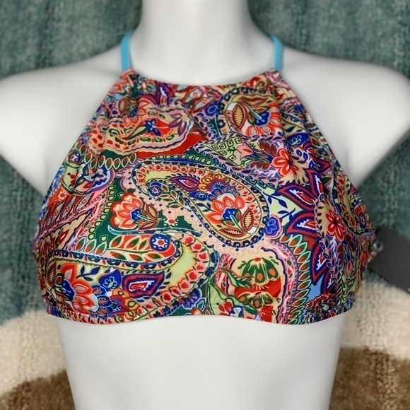 MOSSIMO Swimwear Top Red Paisley - Picture 2 of 5